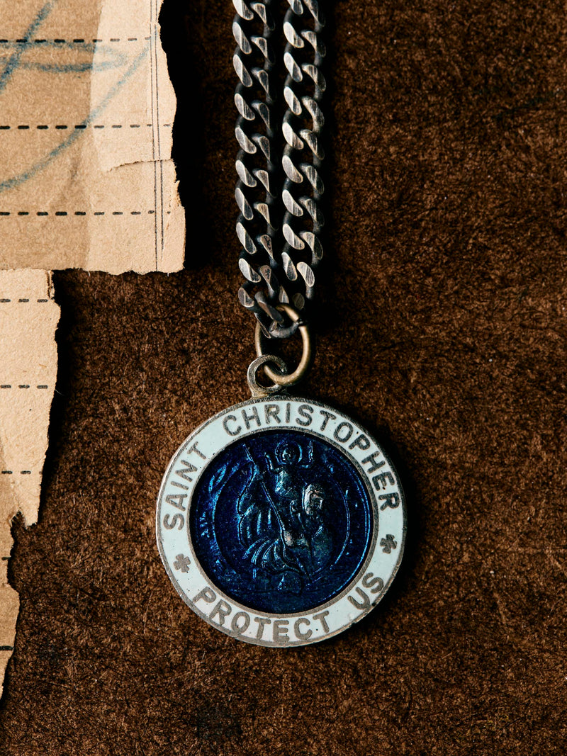vintage "st. christopher" medal pendant