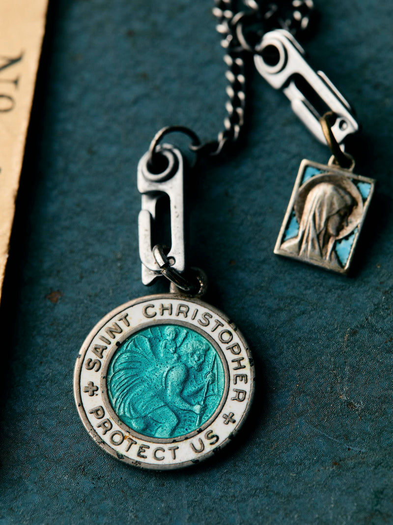 vintage "st. christopher" medal pendant