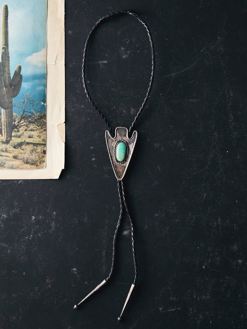vintage navajo arrowhead bolo tie