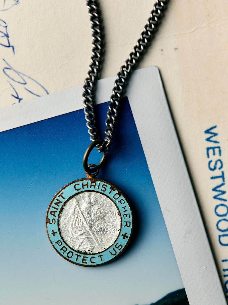 vintage "st. christopher" medal pendant