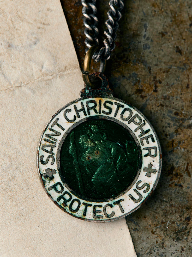 vintage "st. christopher" medal pendant