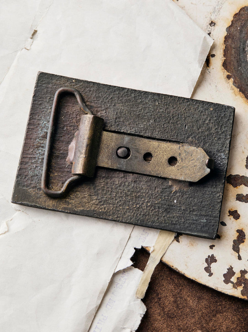 vintage zz top "tejas" brass belt buckle - Model