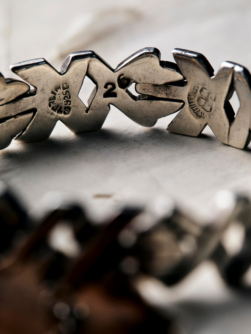 vintage heavy sterling modernist bracelet - Model
