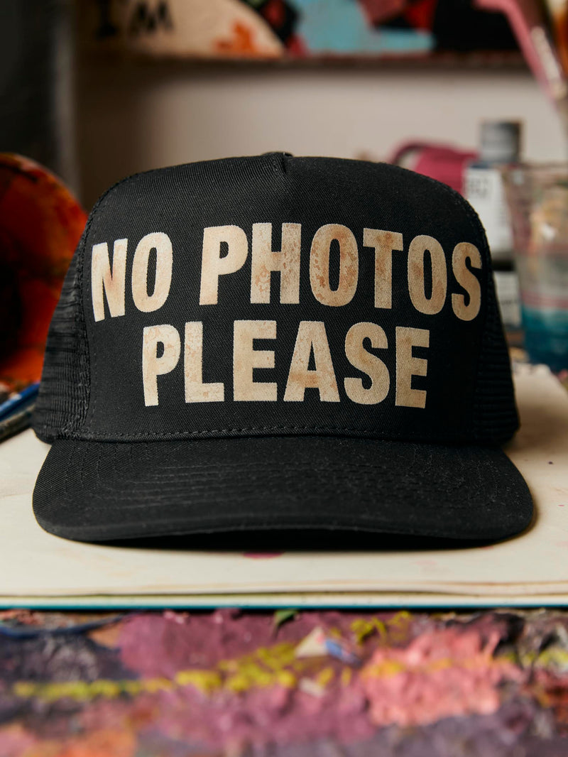handmade "no photos" trucker