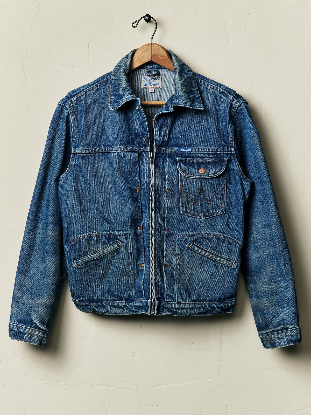 i+w x Wrangler 11MJZ washed denim jacket