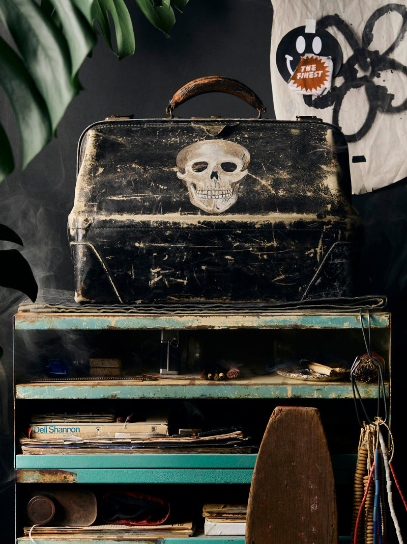 handpainted vintage "muerta" doctors bag