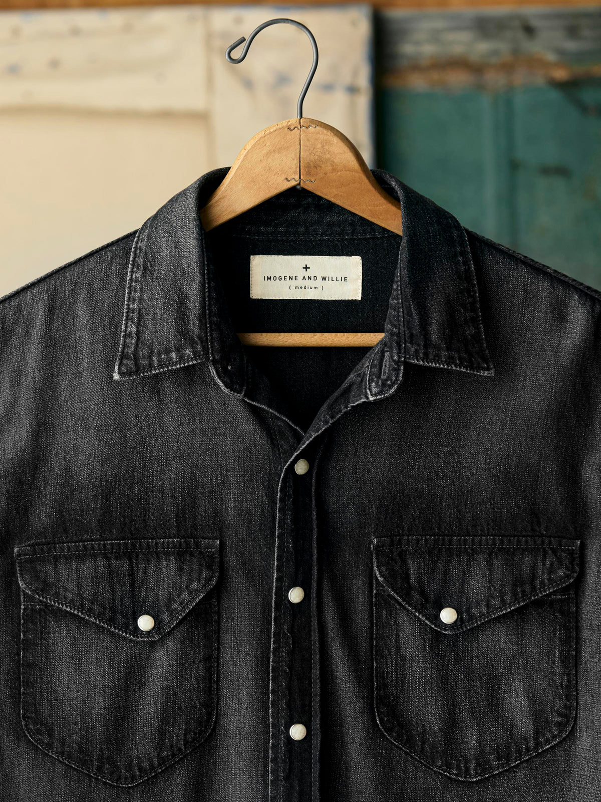 hayes washed black pearl snap