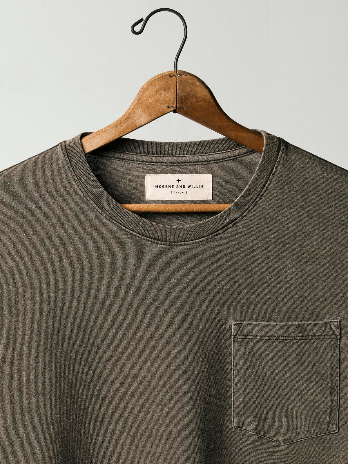 long sleeve pocket tee in washed slate