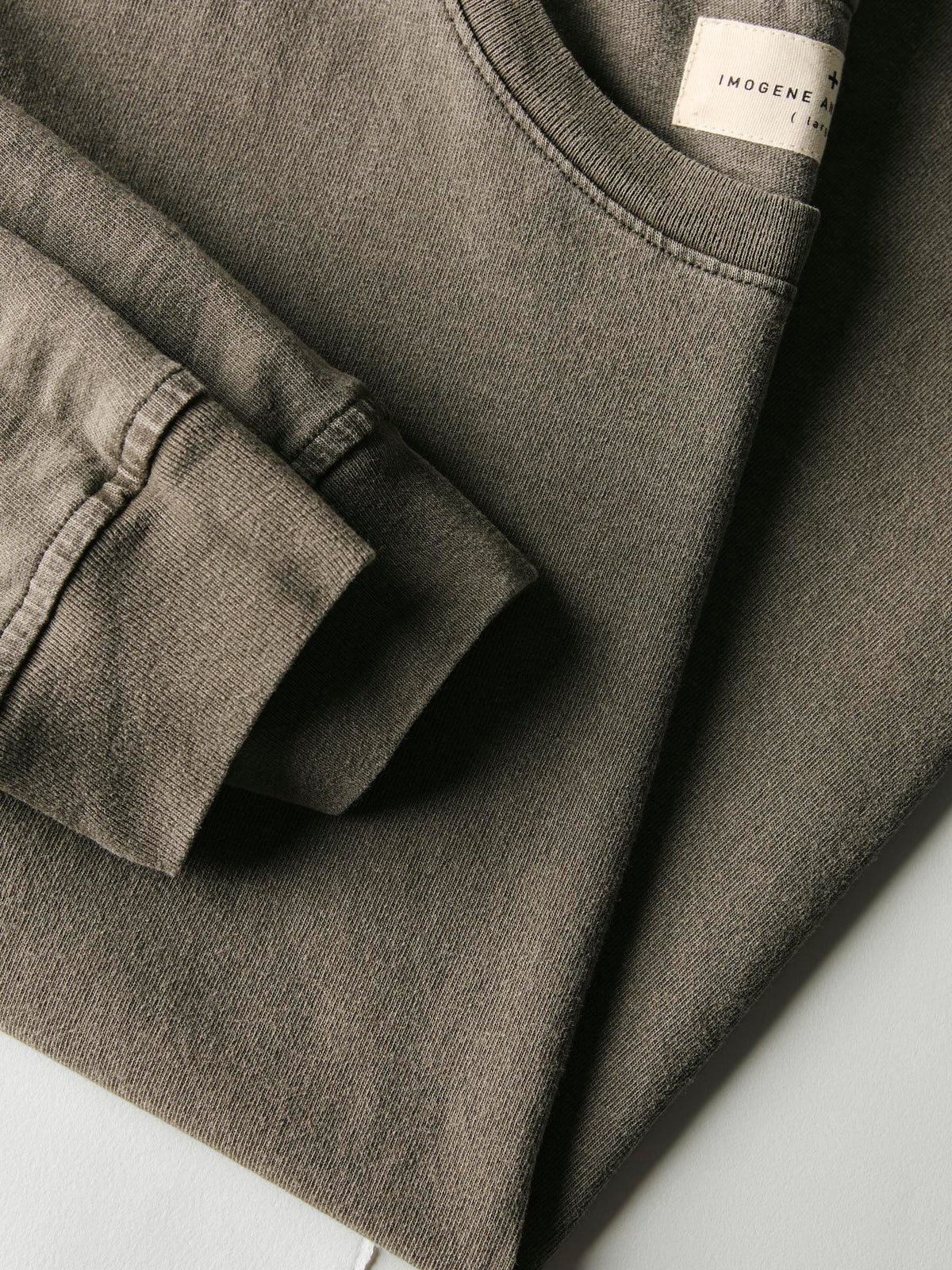 long sleeve pocket tee in washed slate
