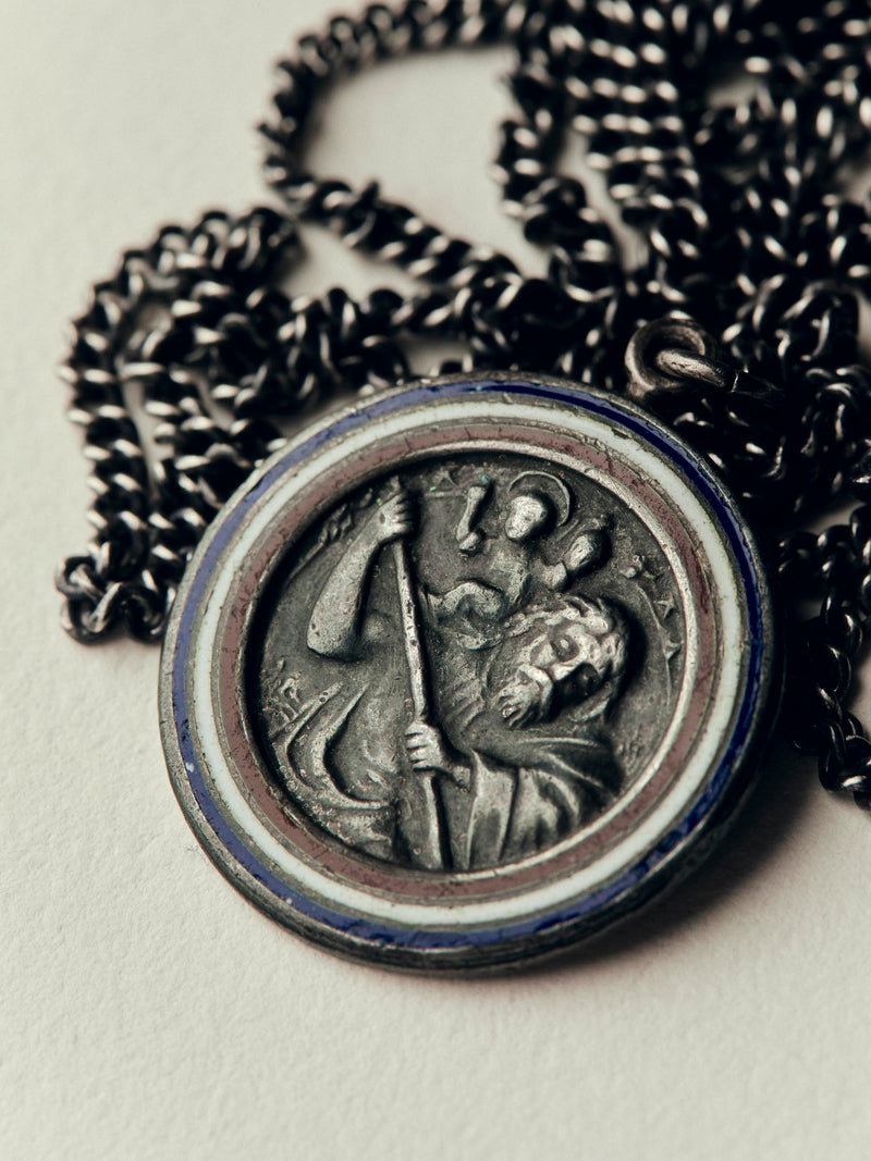 vintage "st. christopher" medal pendant