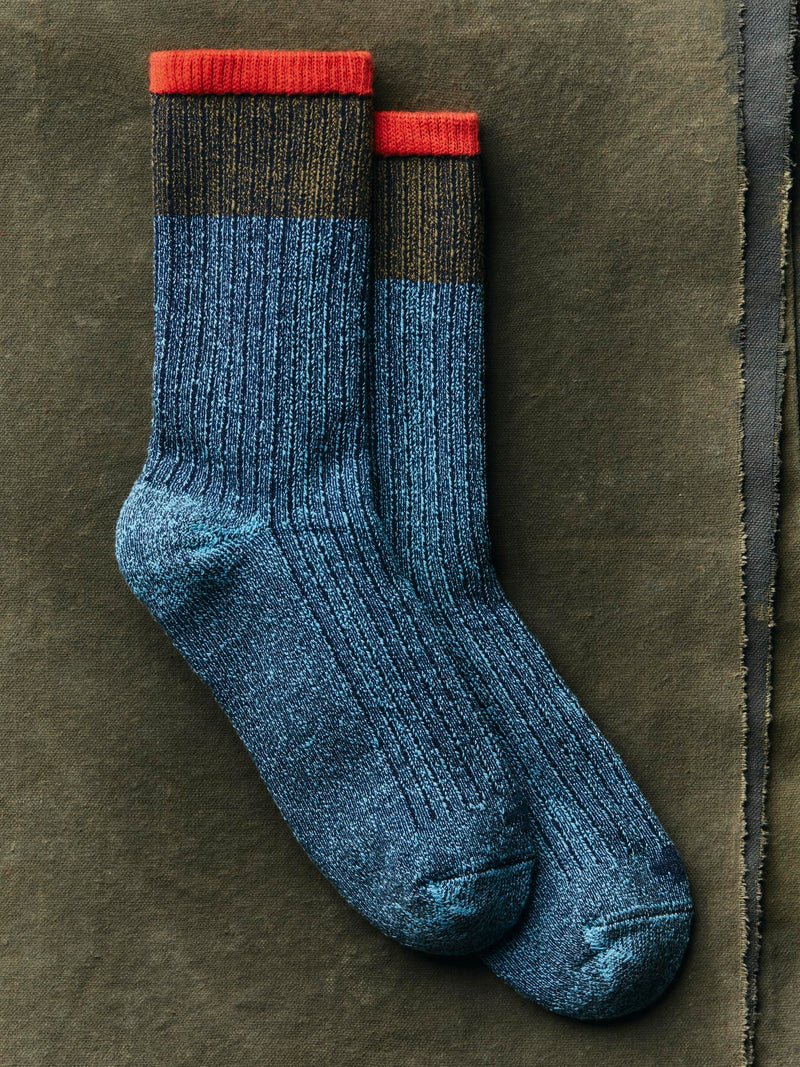 ribbed boot sock in lake