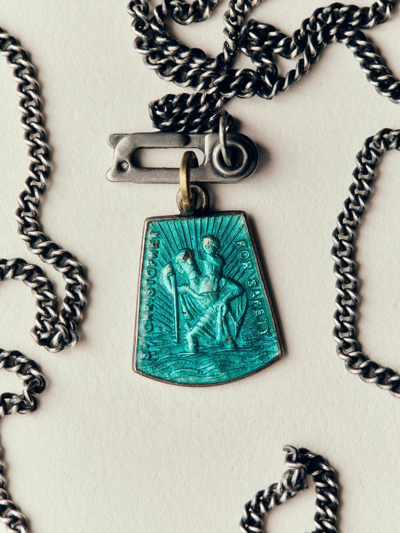 vintage "st. christopher" medal pendant