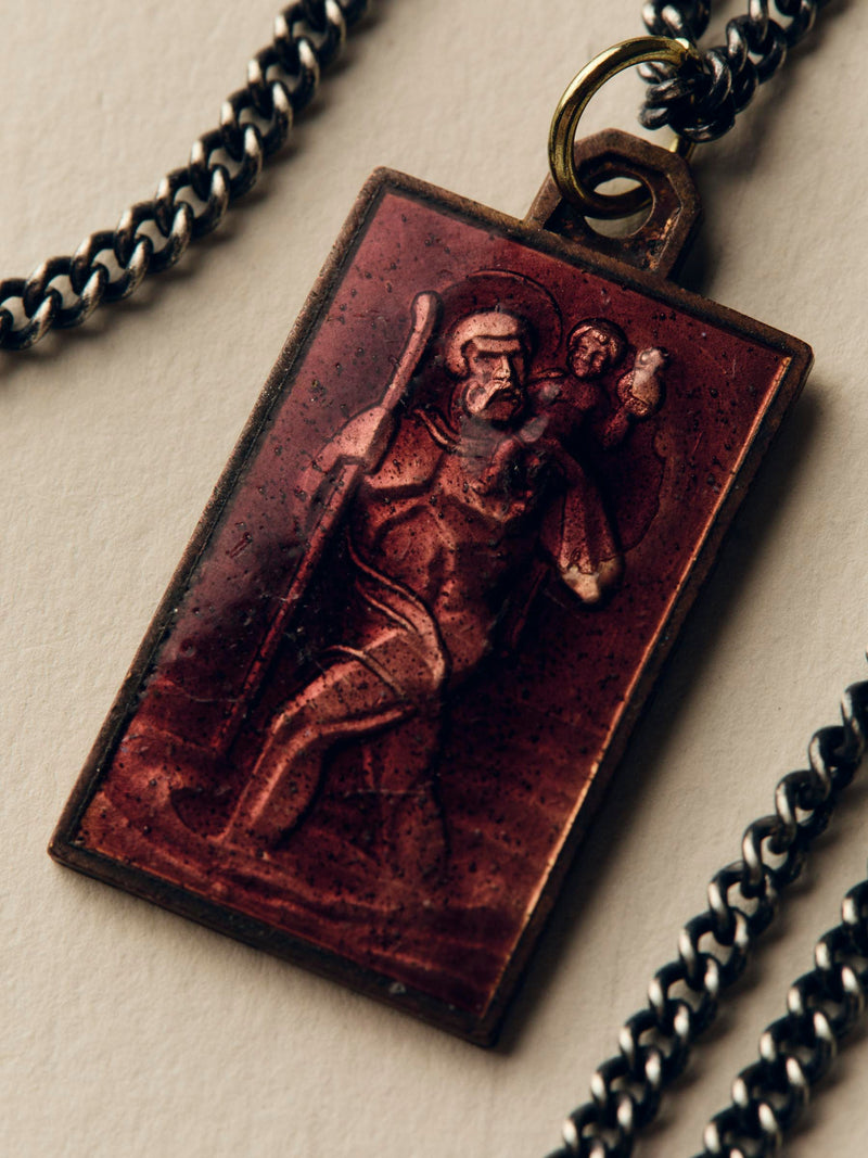 vintage "st. christopher" medal pendant