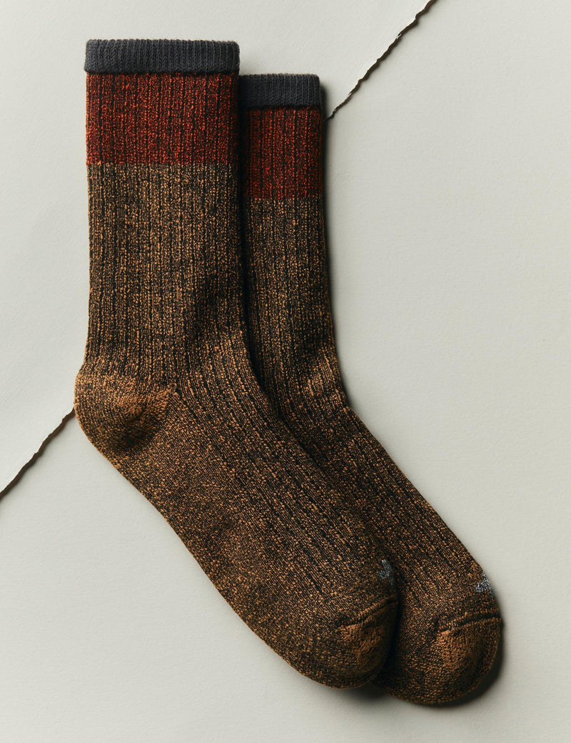 ribbed boot sock in brown