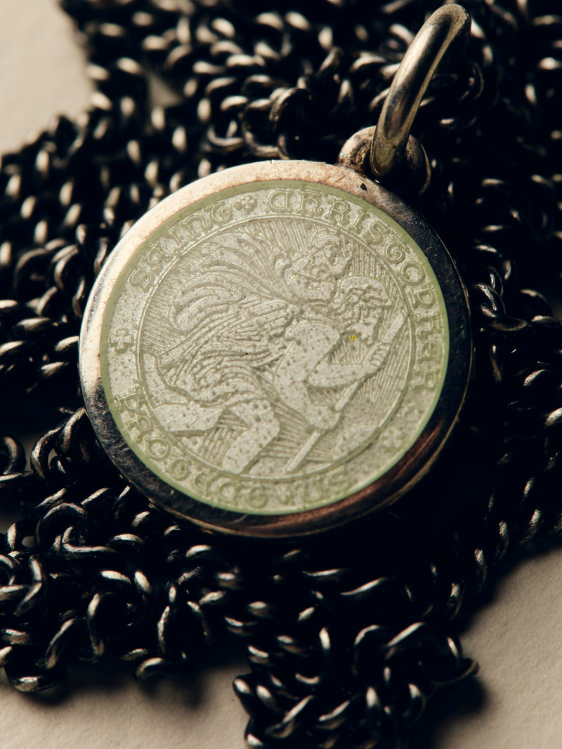 vintage "st. christopher" medal pendant