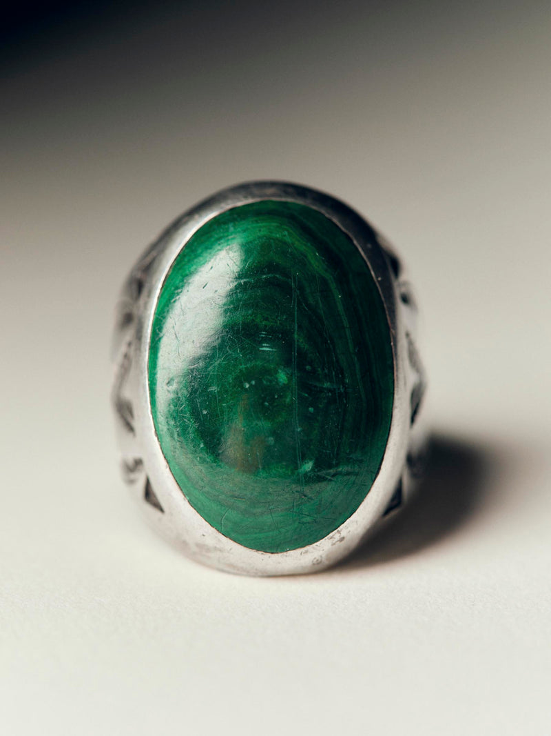 vintage trading post-era malachite ring