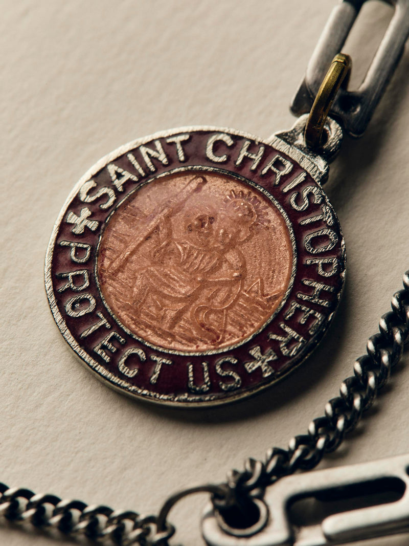 vintage "st. christopher" medal pendant