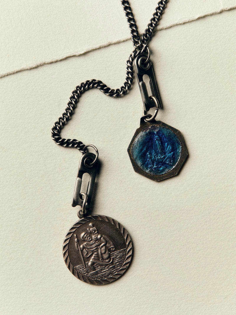 vintage "st. christopher" medal pendant