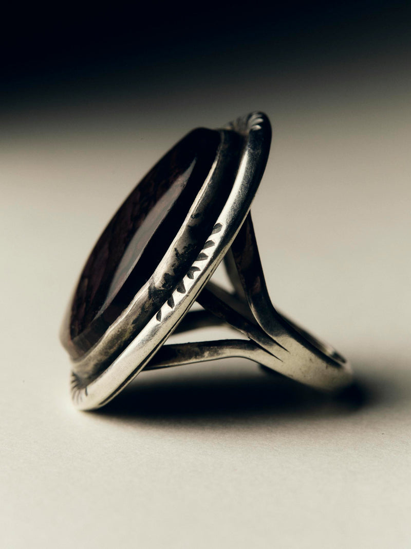 vintage navajo agate cocktail ring - Model