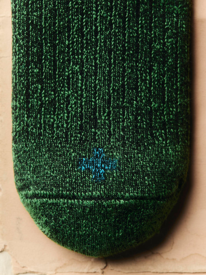 ribbed boot sock in fern - Model
