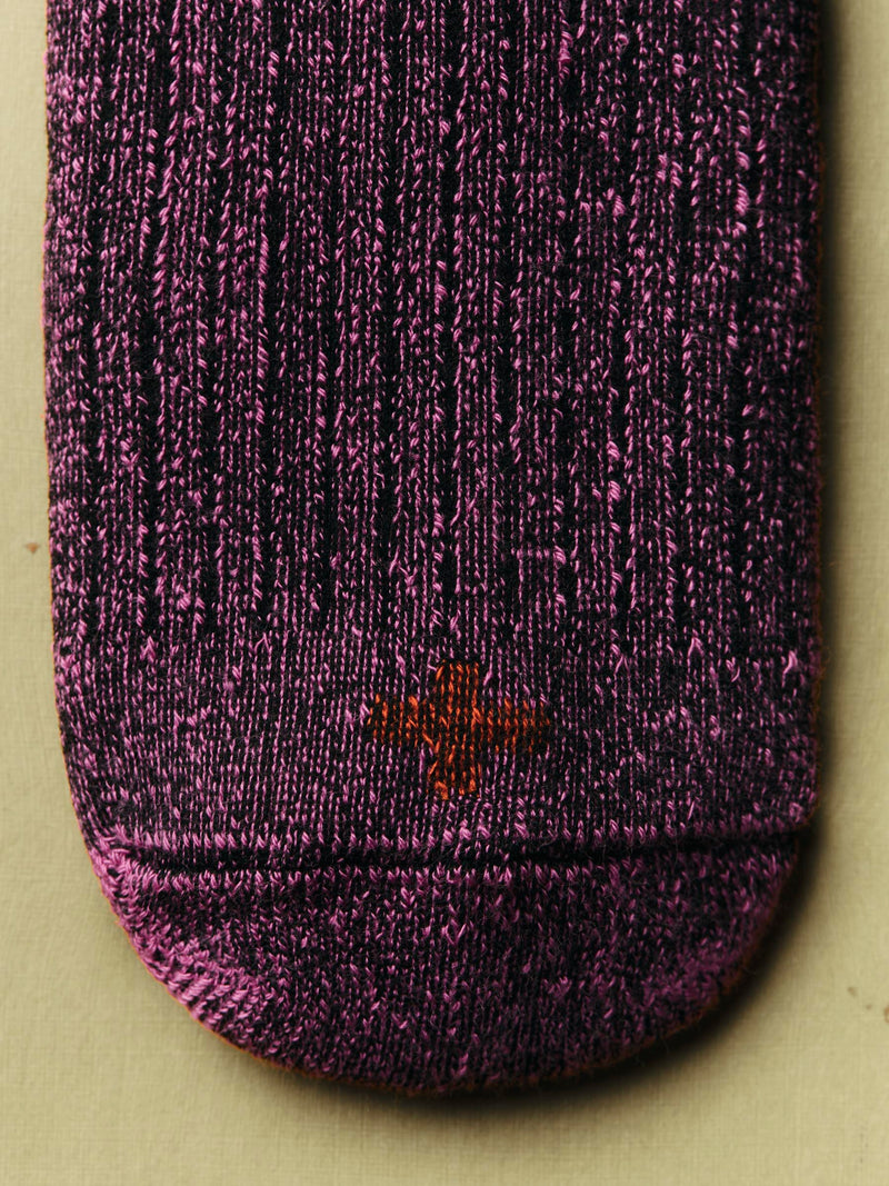ribbed boot sock in purple - Model