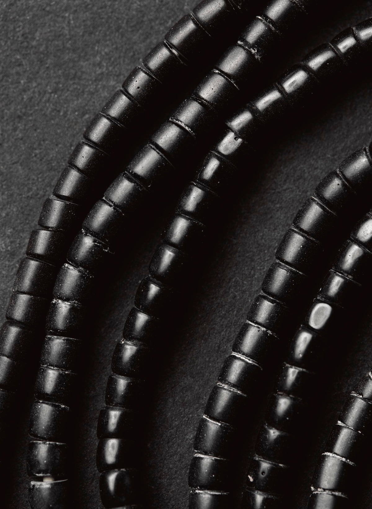 vintage black trade bead necklace