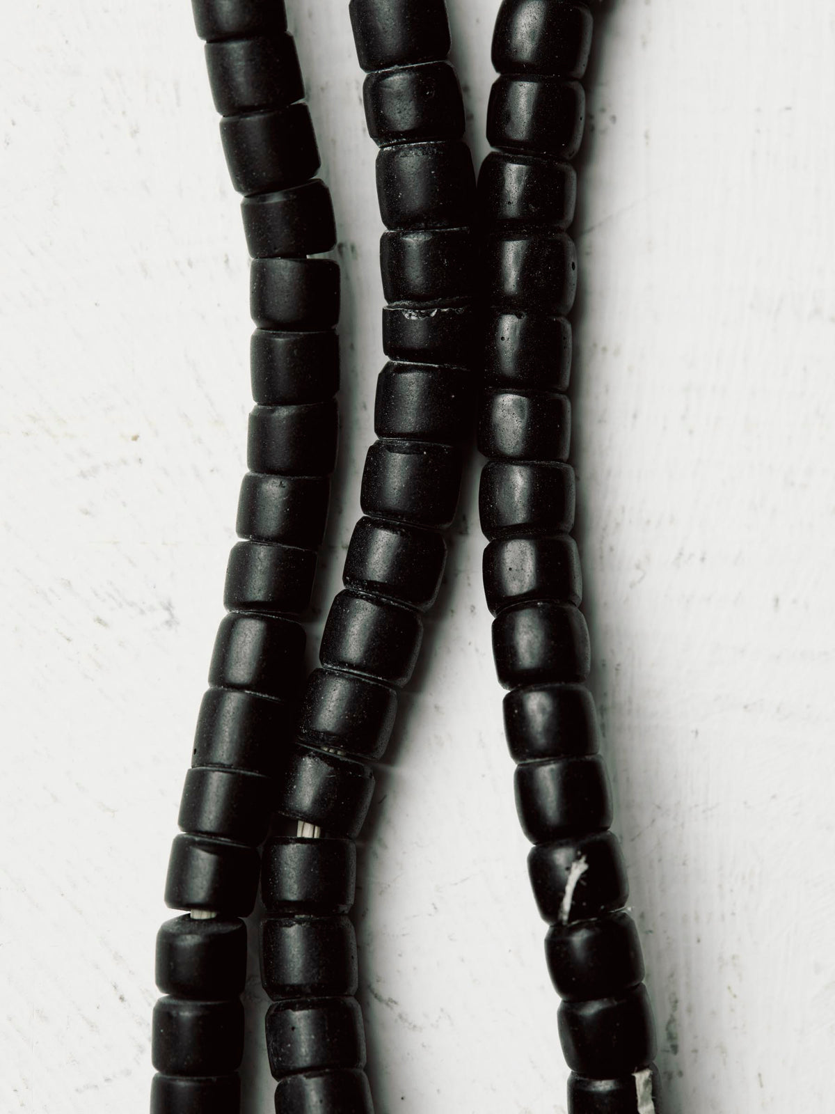 vintage black trade bead necklace