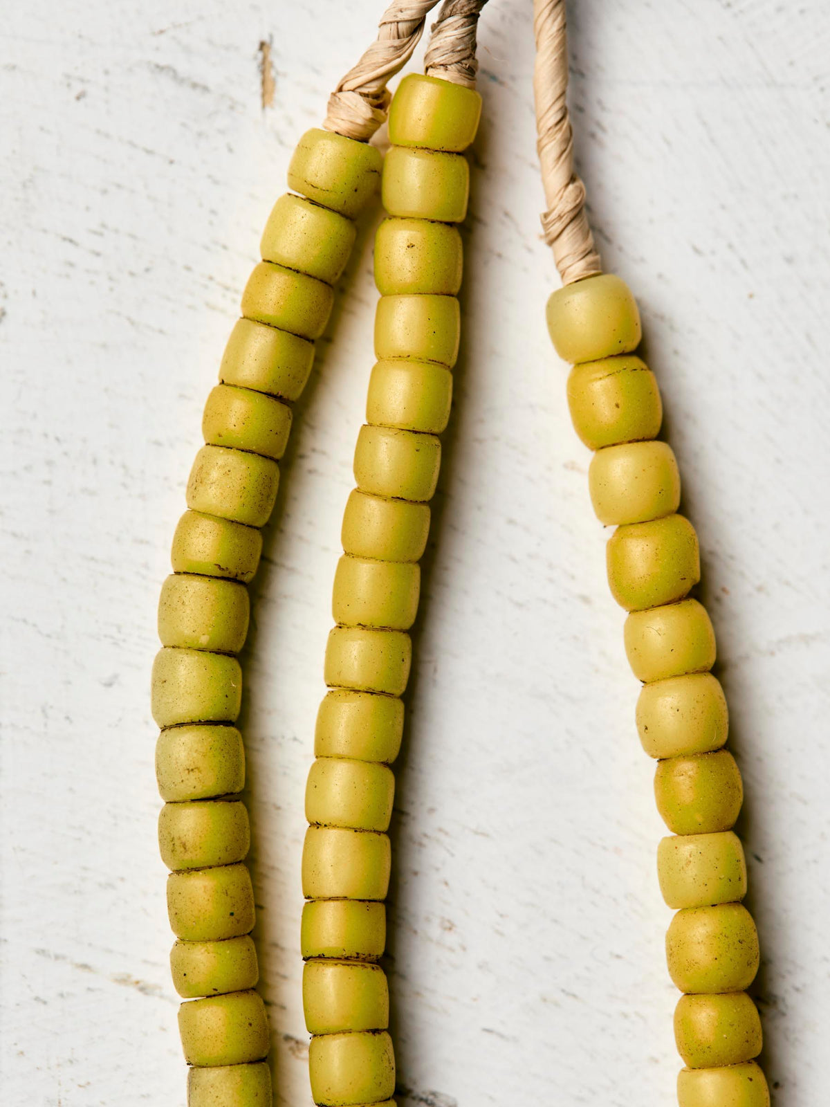 vintage yellow trade bead necklace