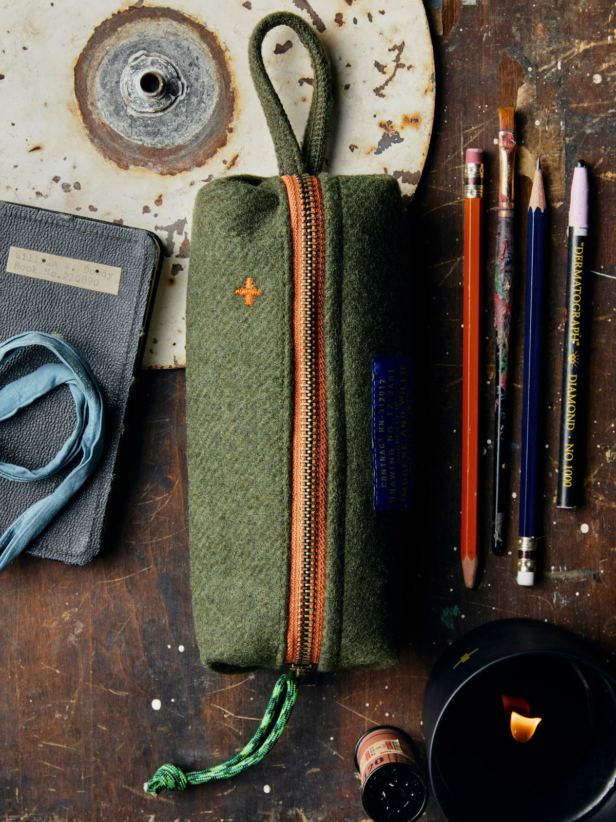 the i+w pencil bag in wool