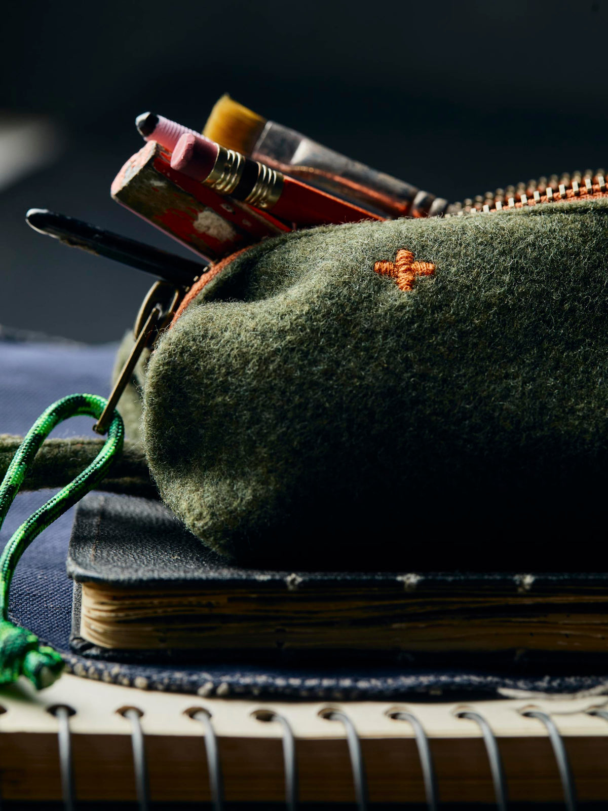 the i+w pencil bag in wool