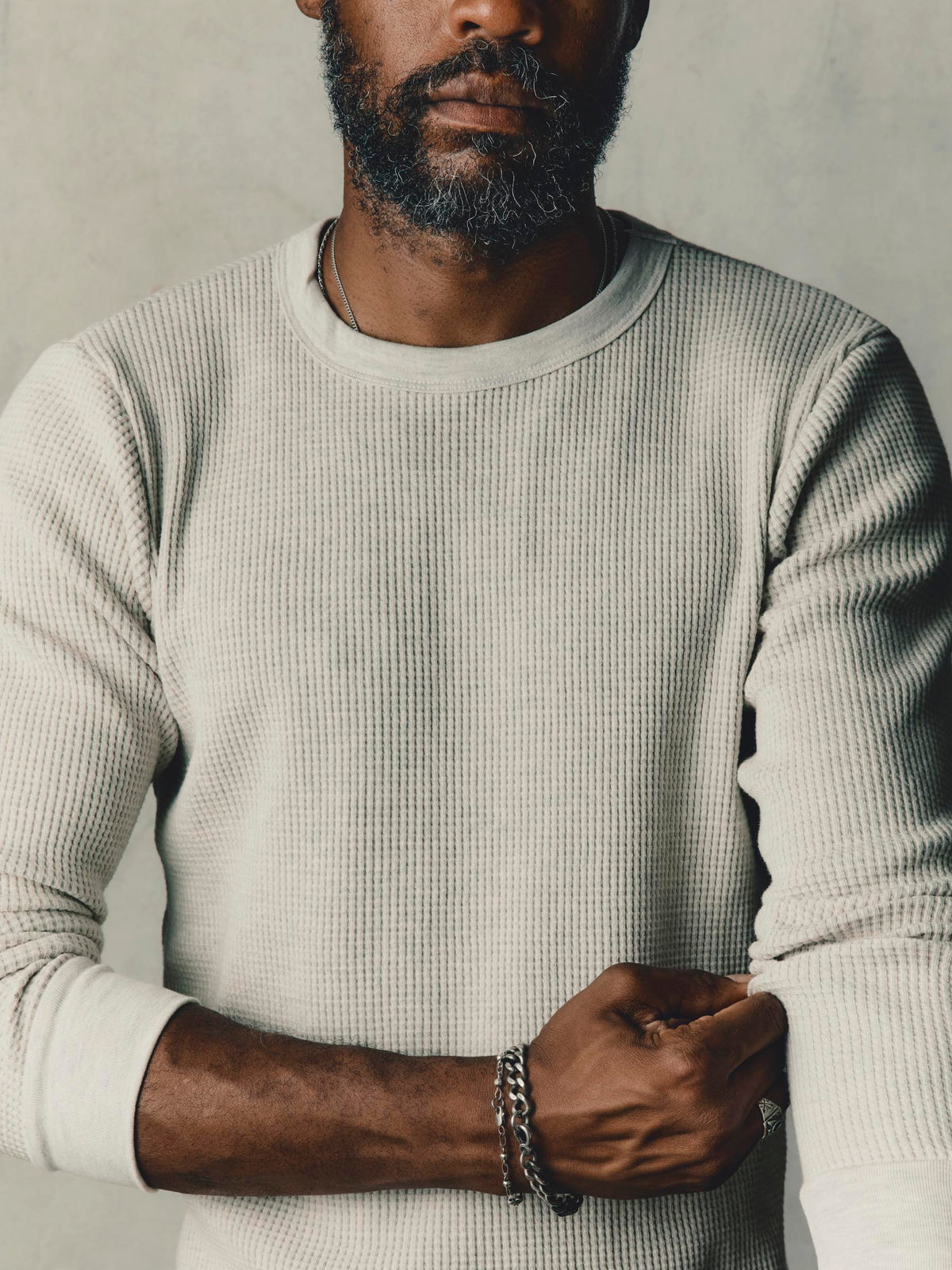 long sleeve thermal crew in ash