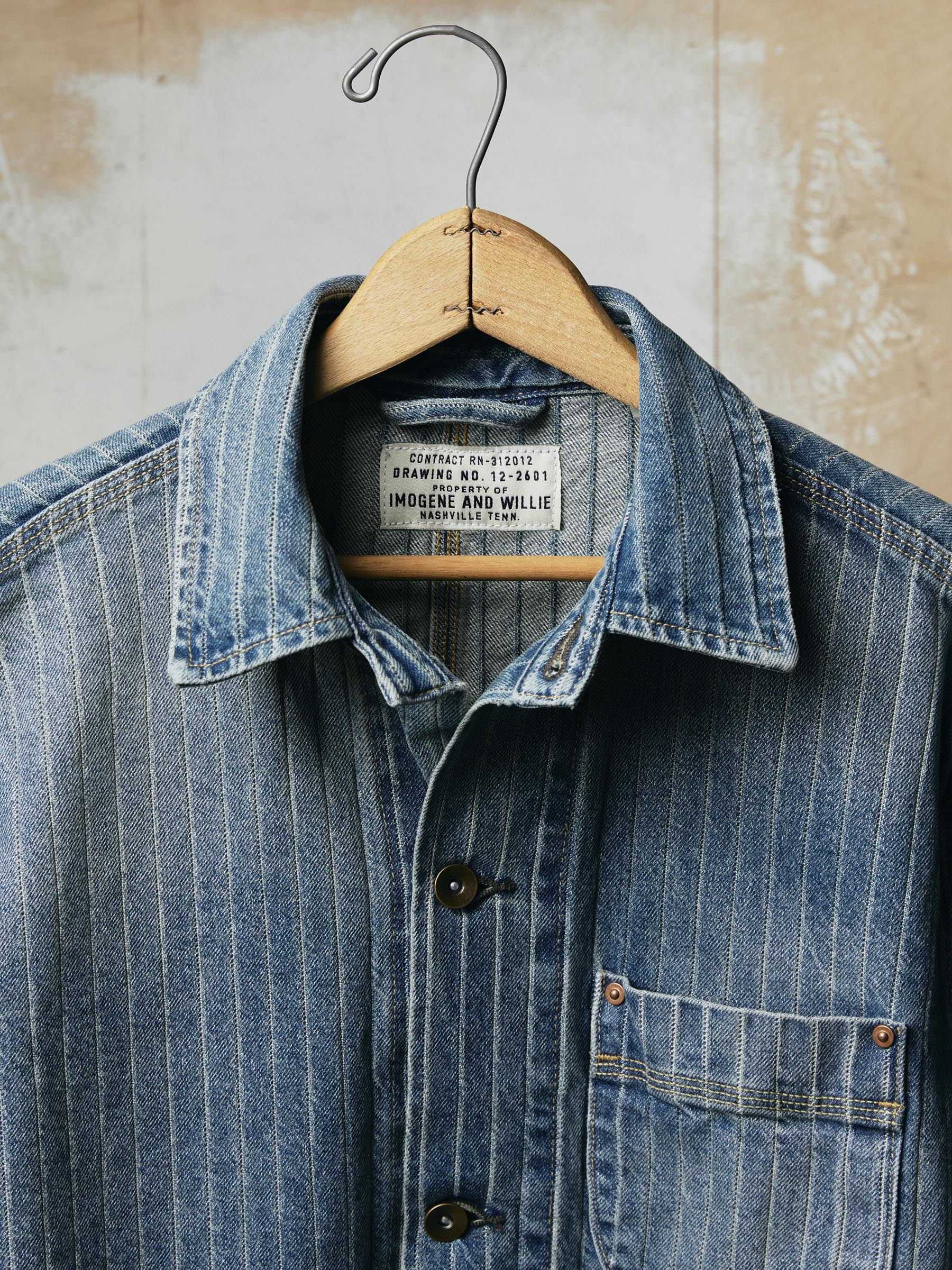 The Crooked Tailor Rain Smock インディゴ染め STUDY JACKET midnight teal/iron black ticking stripe – INDI+ASH