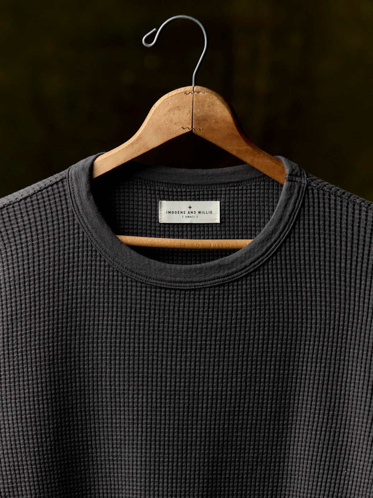 long sleeve thermal crew in faded black