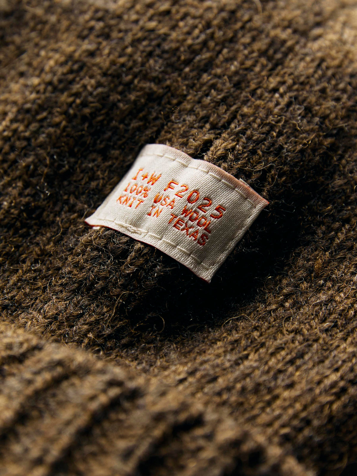 knit wool watch cap in brown