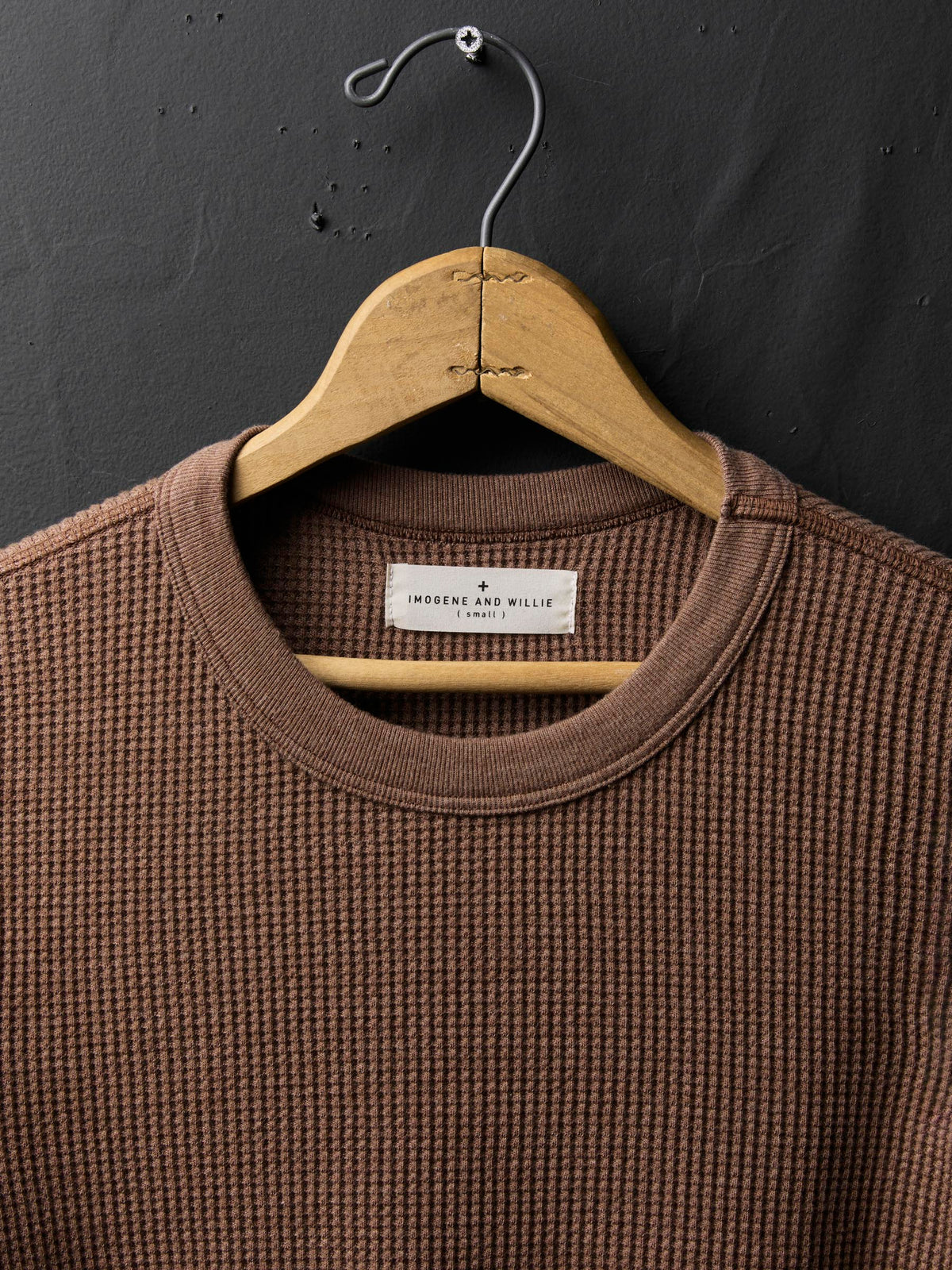 long sleeve waffle thermal in brown