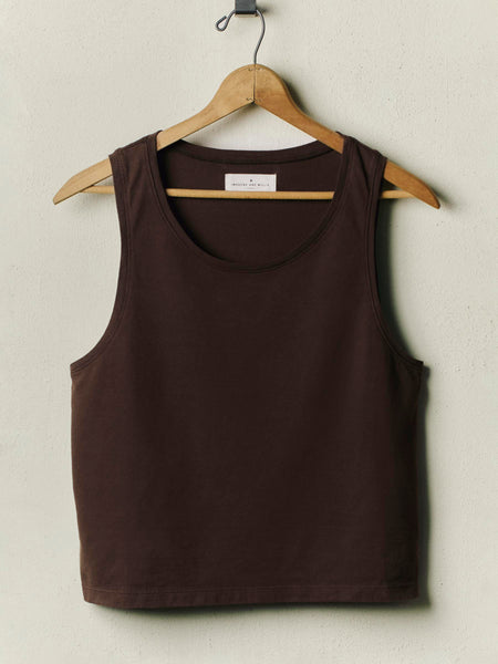 midweight box tank in brown – imogene + willie