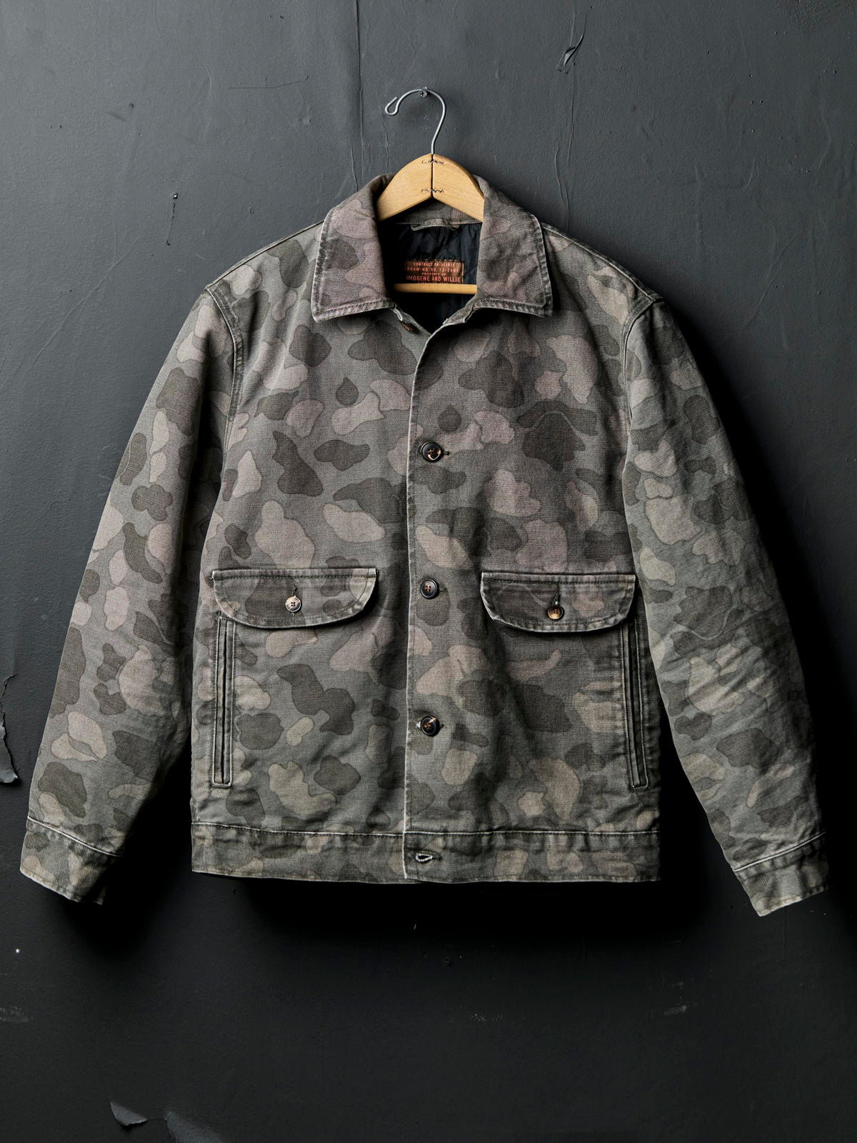 quilt lined canvas chore coat in camo