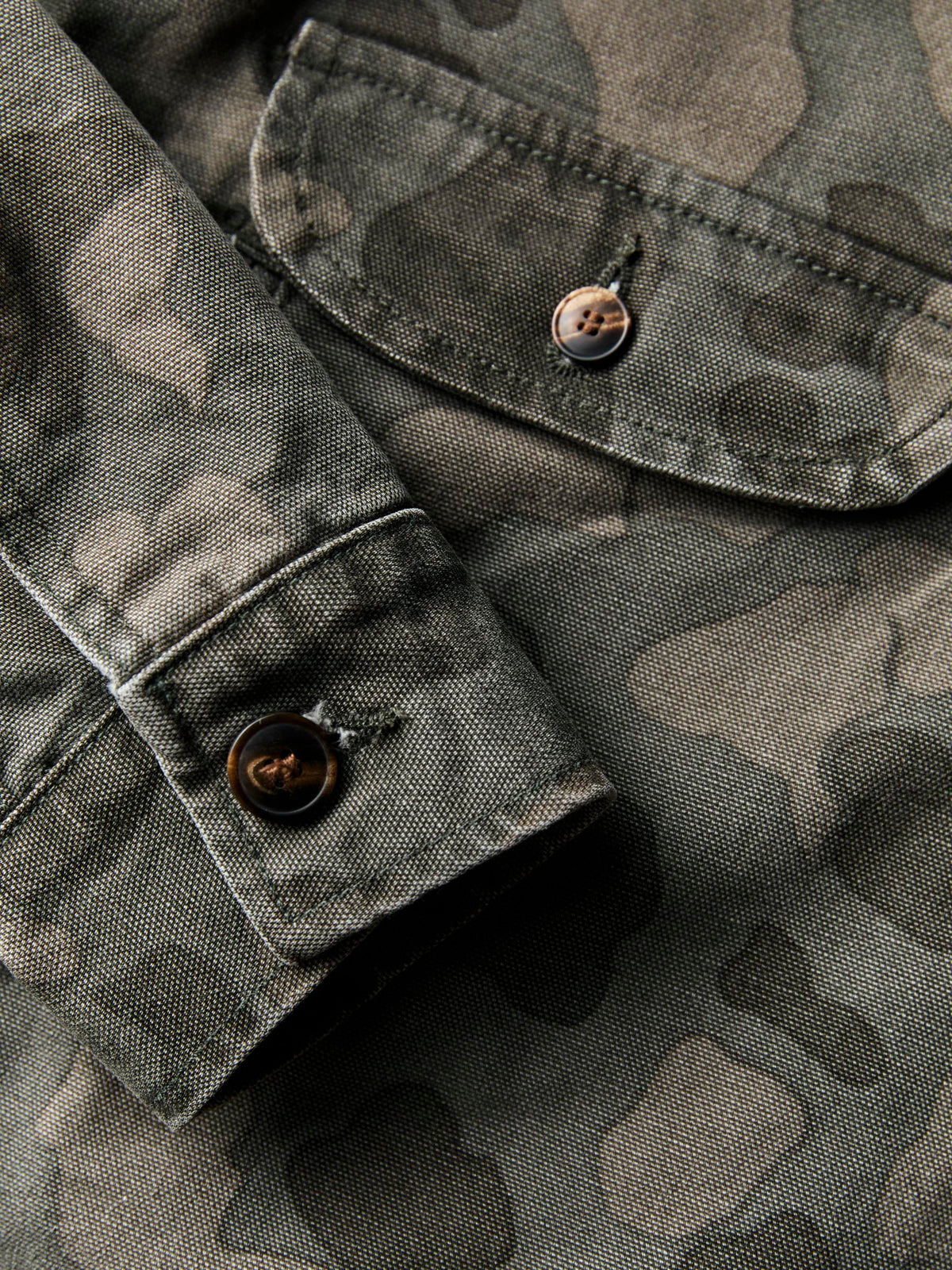 quilt lined canvas chore coat in camo