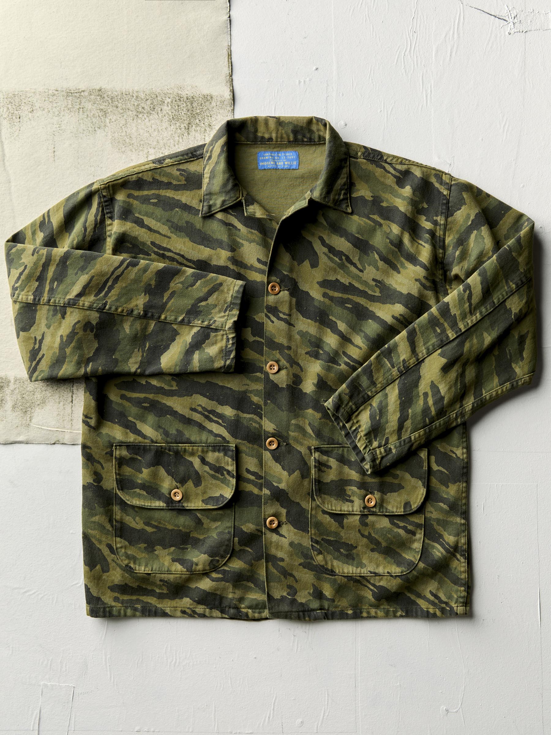 fatigue jacket in brushstroke camo – imogene + willie