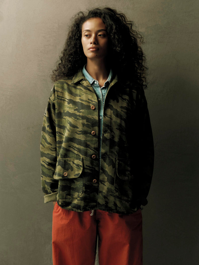 fatigue jacket in brushstroke camo