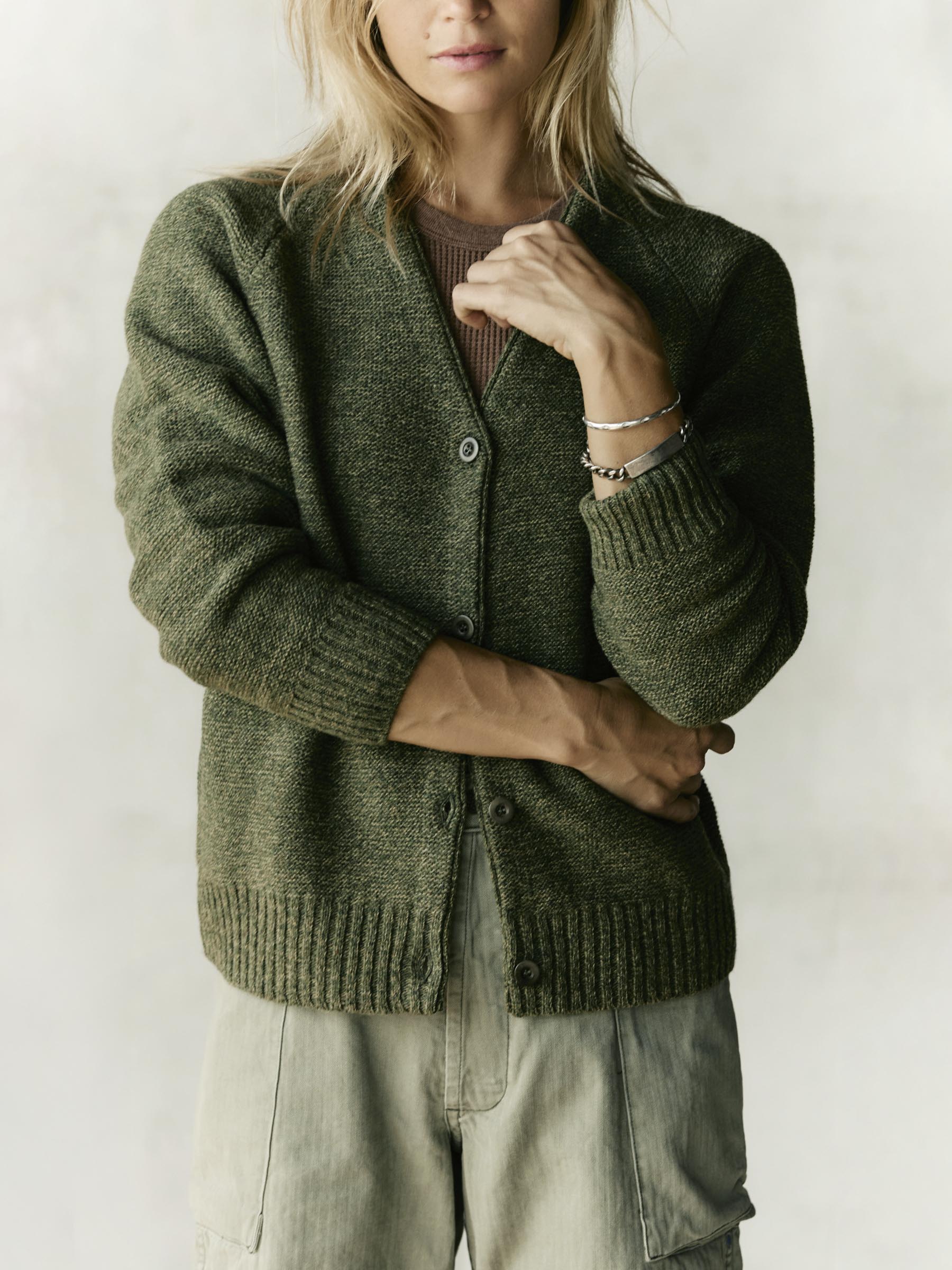 evie cardigan in sage – imogene + willie
