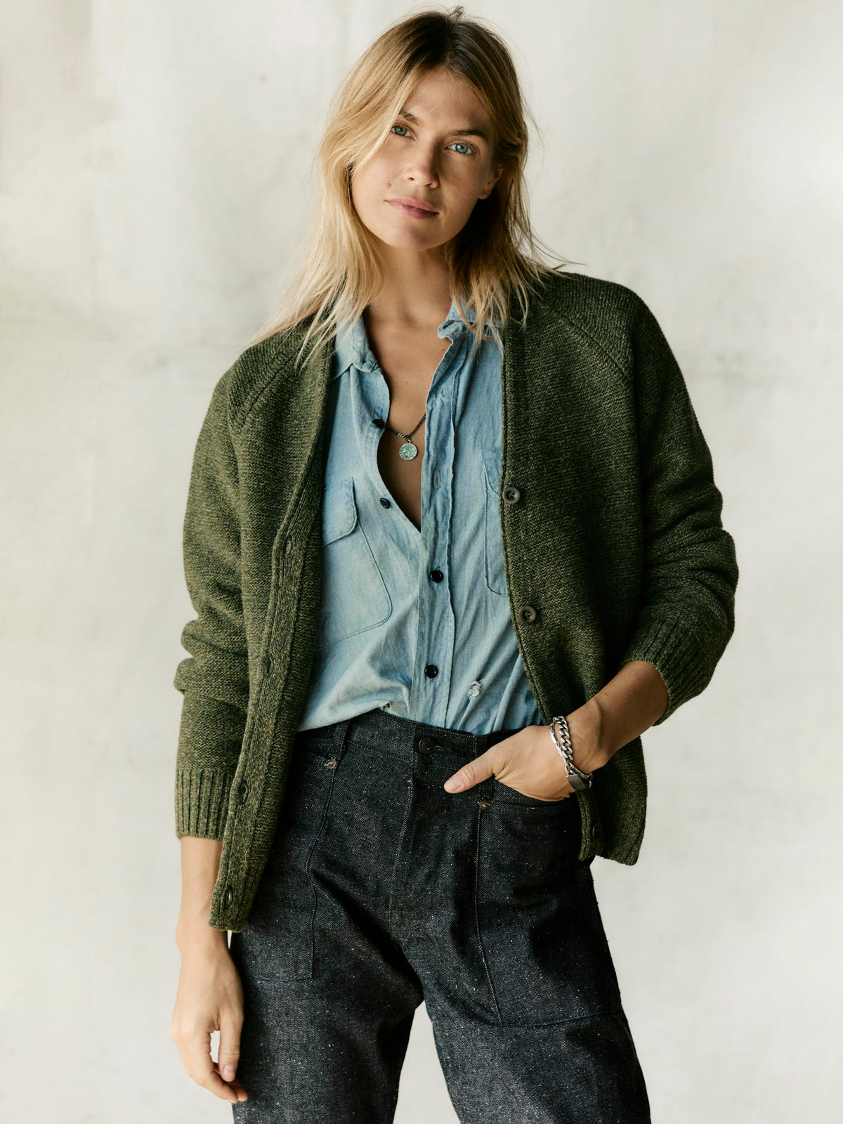 evie cardigan in sage