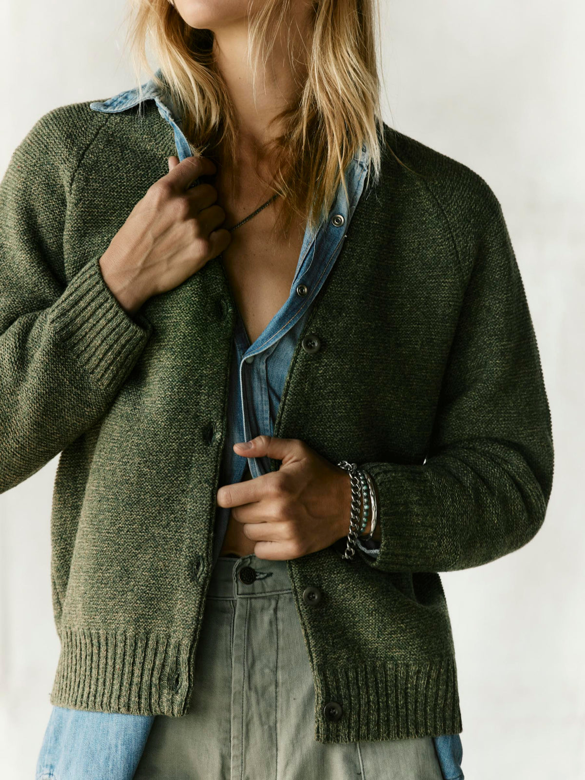 evie cardigan in sage