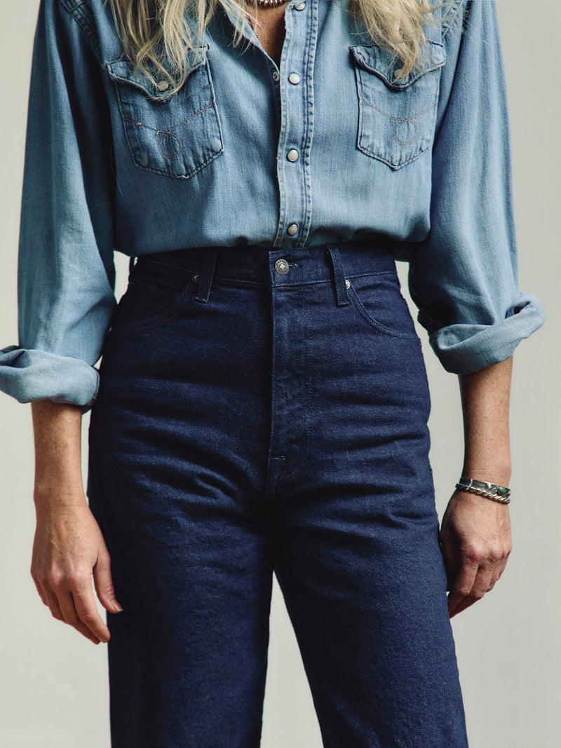 catherine slim indigo selvage rinse - Model