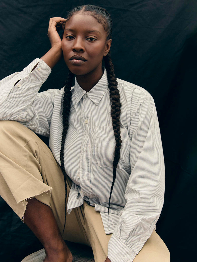 clyde striped cotton button up