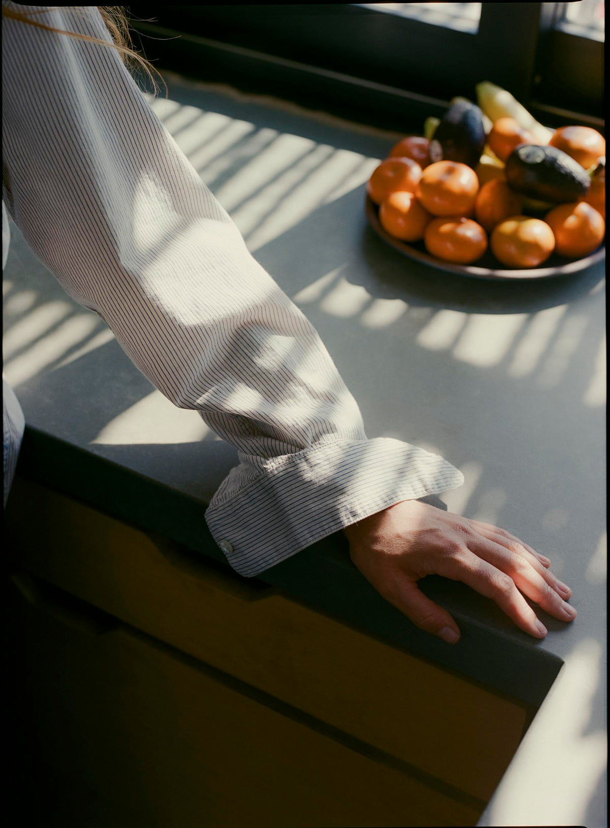 clyde striped cotton button up