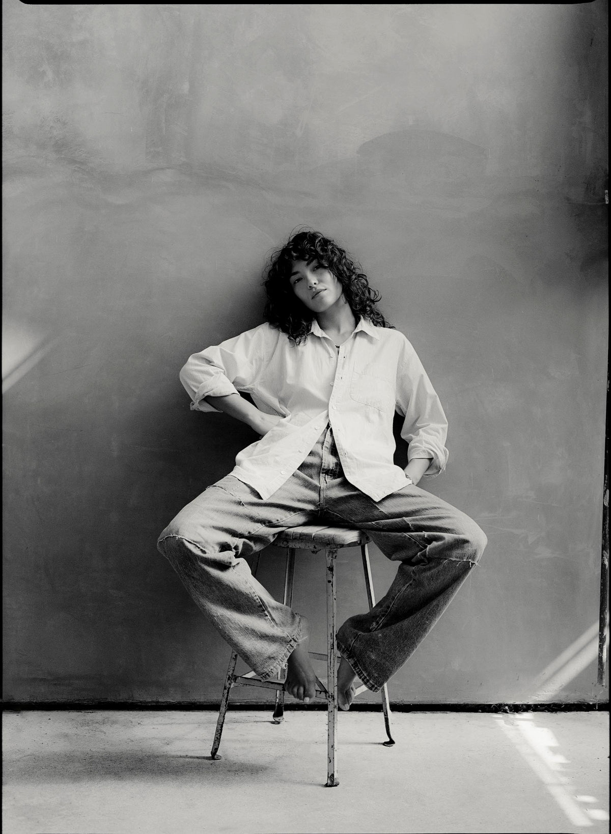 clyde striped cotton button up