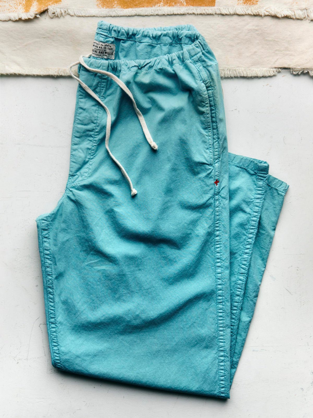 the lounge pant in aqua poplin