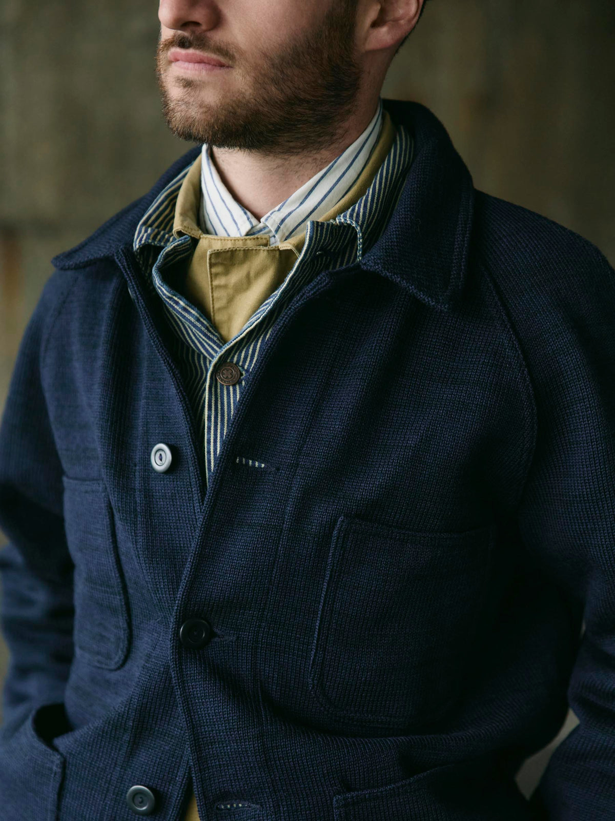 i+w x dehen knit work coat