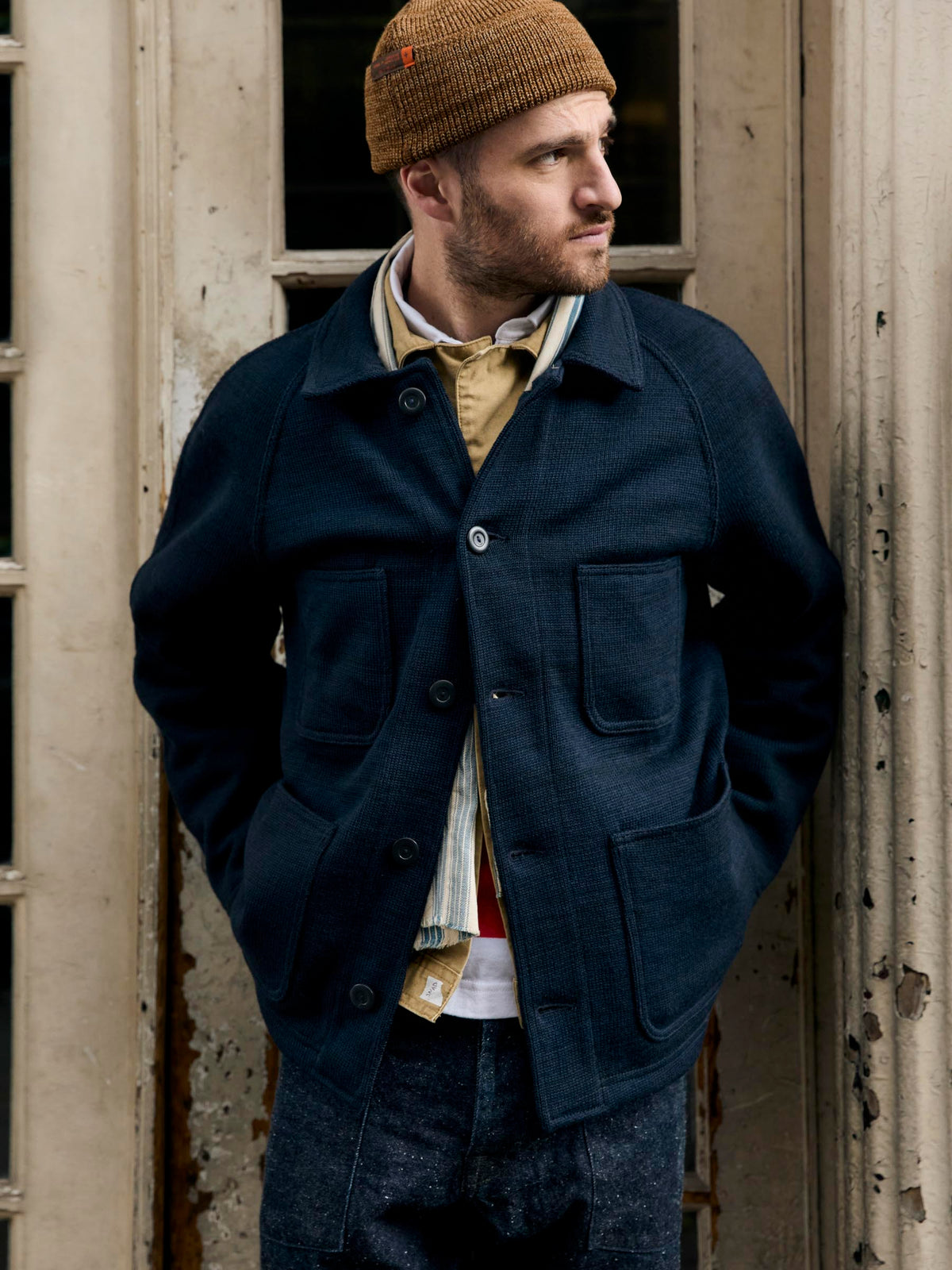 i+w x dehen knit work coat